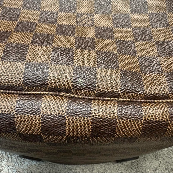 Brown Checkered Tote Bag with Pouch - Picture 7 of 7